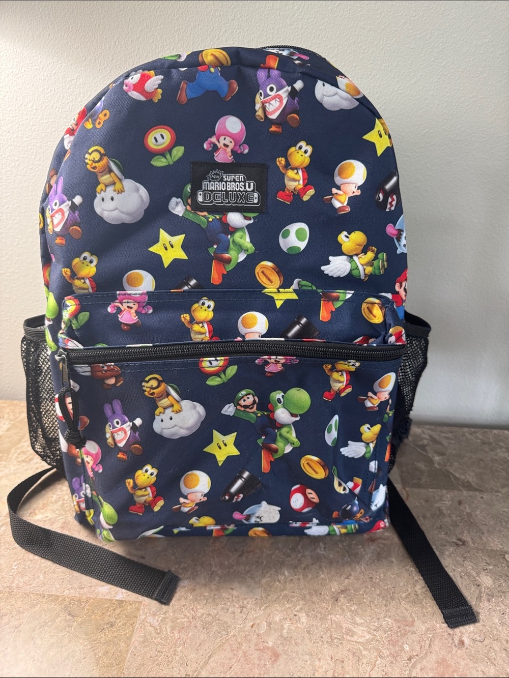 Super Mario Bros. U Deluxe Navy Character Print kids Backpack